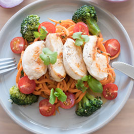 Carrot Noodles with Chicken