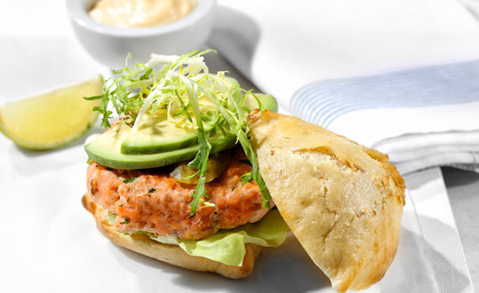 Salmon Burgers with Lime Mayonnaise