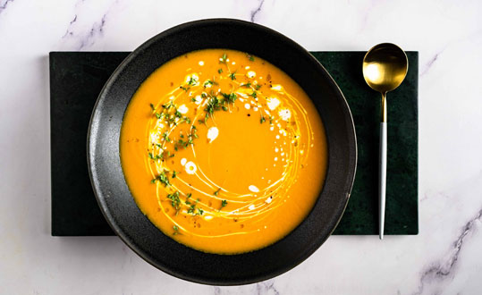 Roasted carrot ginger soup Recipe