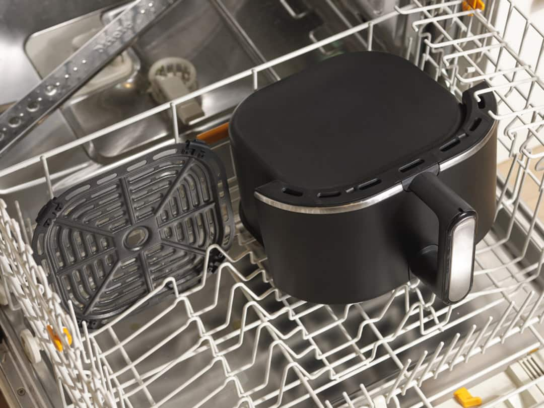 Braun's MultiFry 3 airfryer drawer inside a dishwasher