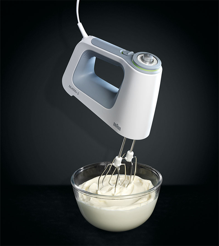 BRAUN 4165 HAND MIXER WITH METAL MIXER AND WIRE WHISK ATTACHMENTS