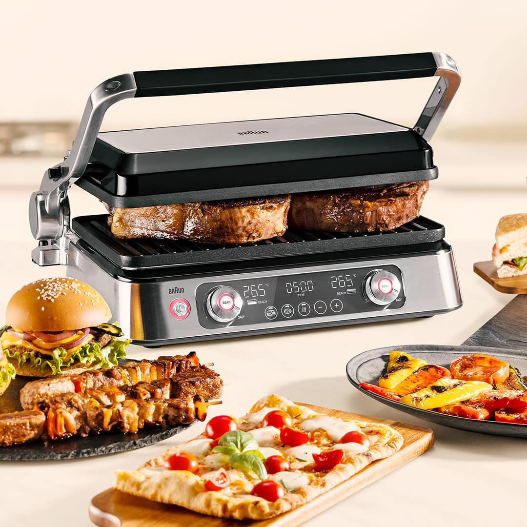 Braun MultiGrill 9 with 3 automatic cooking functions for your conveniance